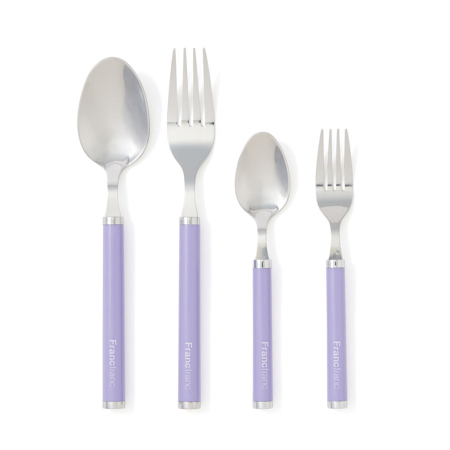 カトラリー 4本セット ロゴ パープル