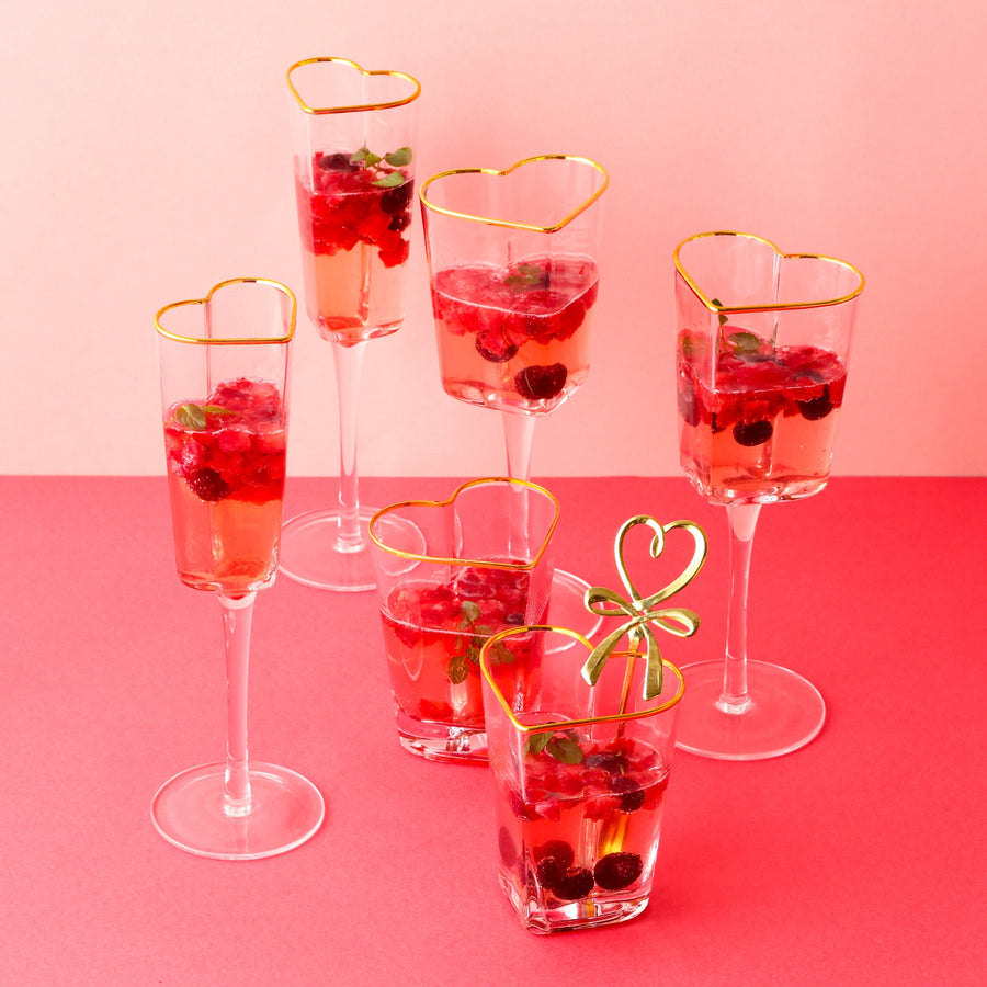 Heart champagne glass