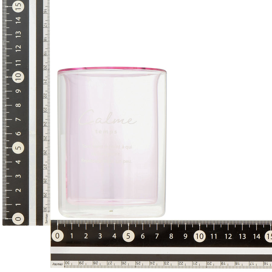 Straight double wall glass pink