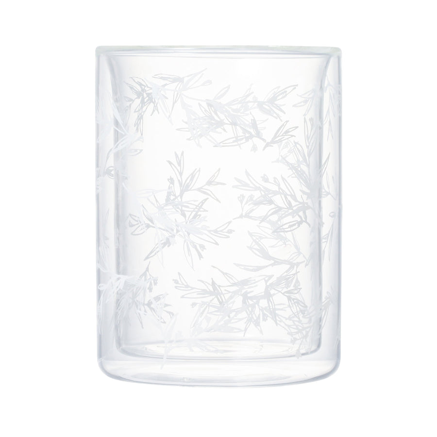 Flower &amp; Leaf Double Wall Glass (Set of 2)