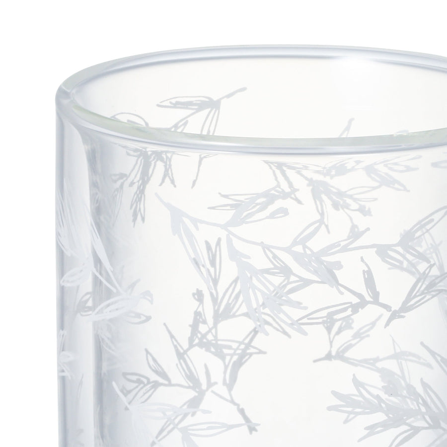 Flower &amp; Leaf Double Wall Glass (Set of 2)