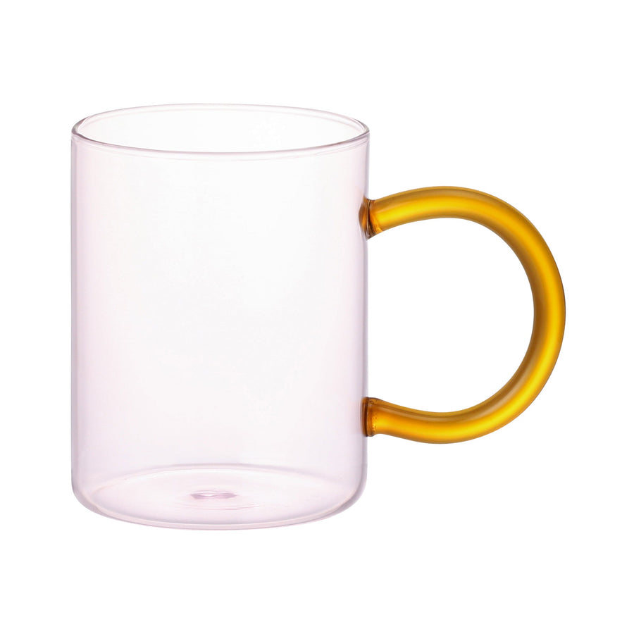 Bicolor heat-resistant glass mug, pink