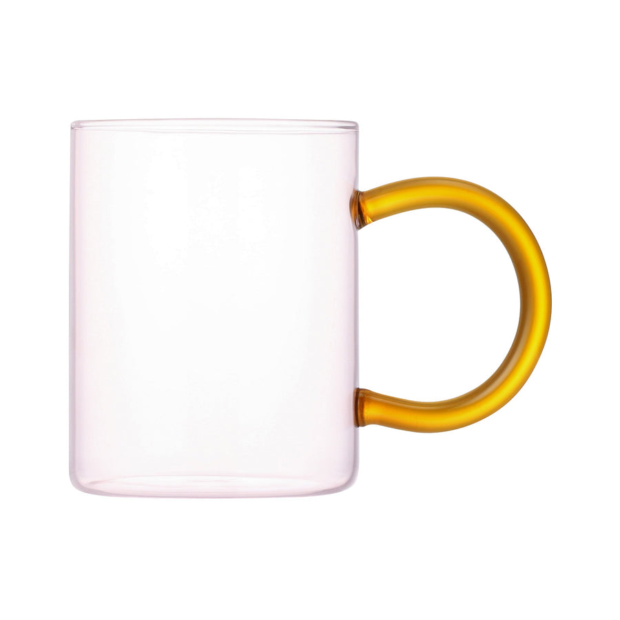 Bicolor heat-resistant glass mug, pink