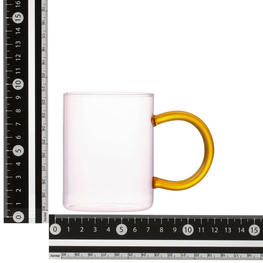 Bicolor heat-resistant glass mug, pink