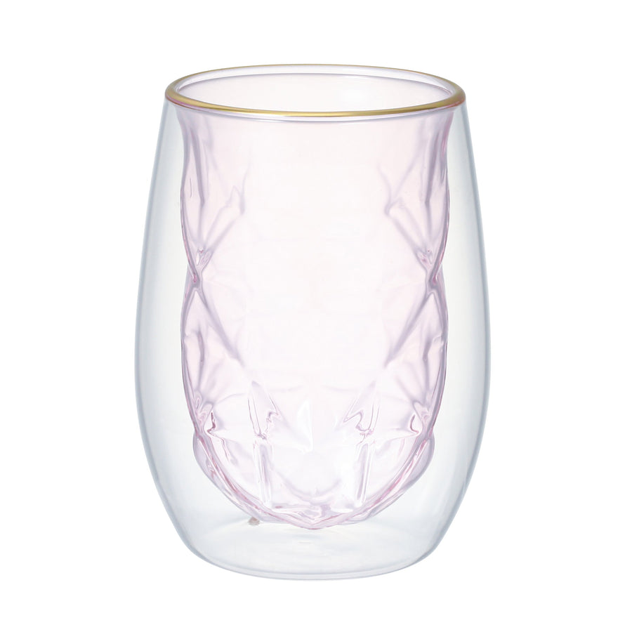 Diamond Double Wall Glass Pink