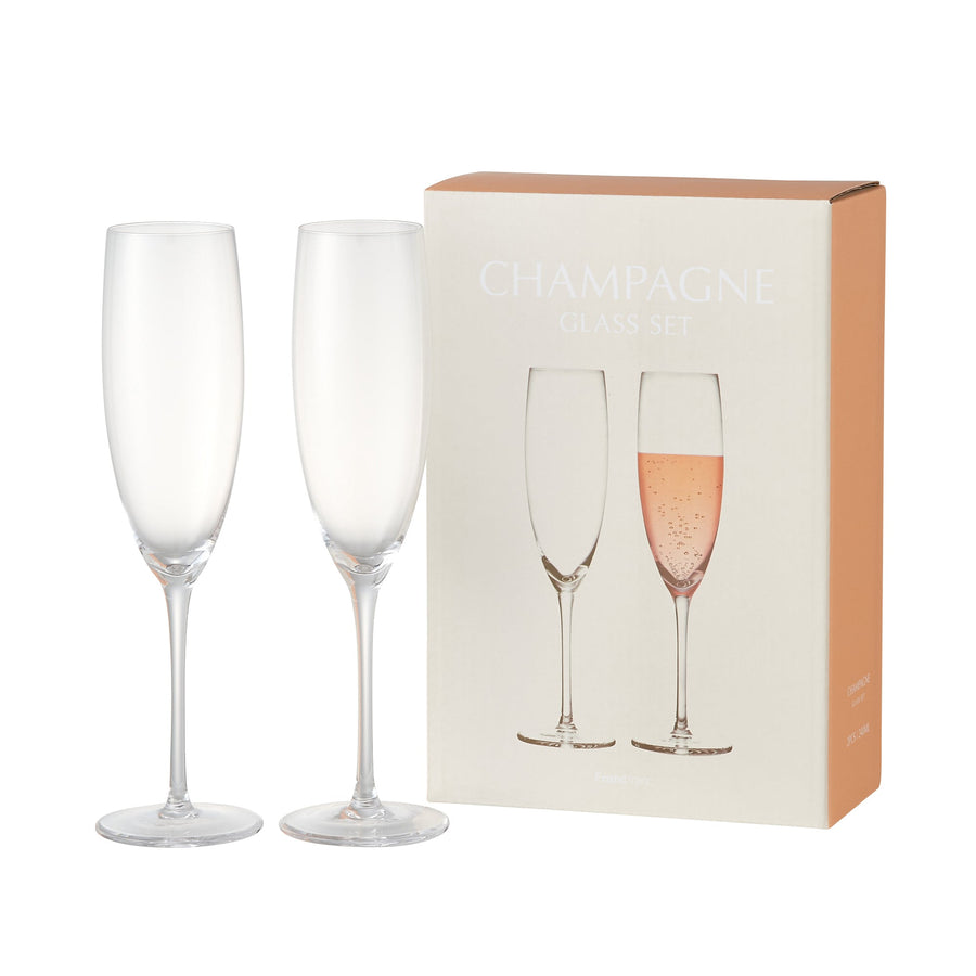 Clear champagne glasses (set of 2)