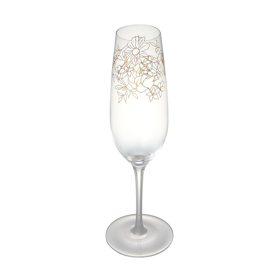 Flower &amp; Leaf Champagne Glasses, Grey