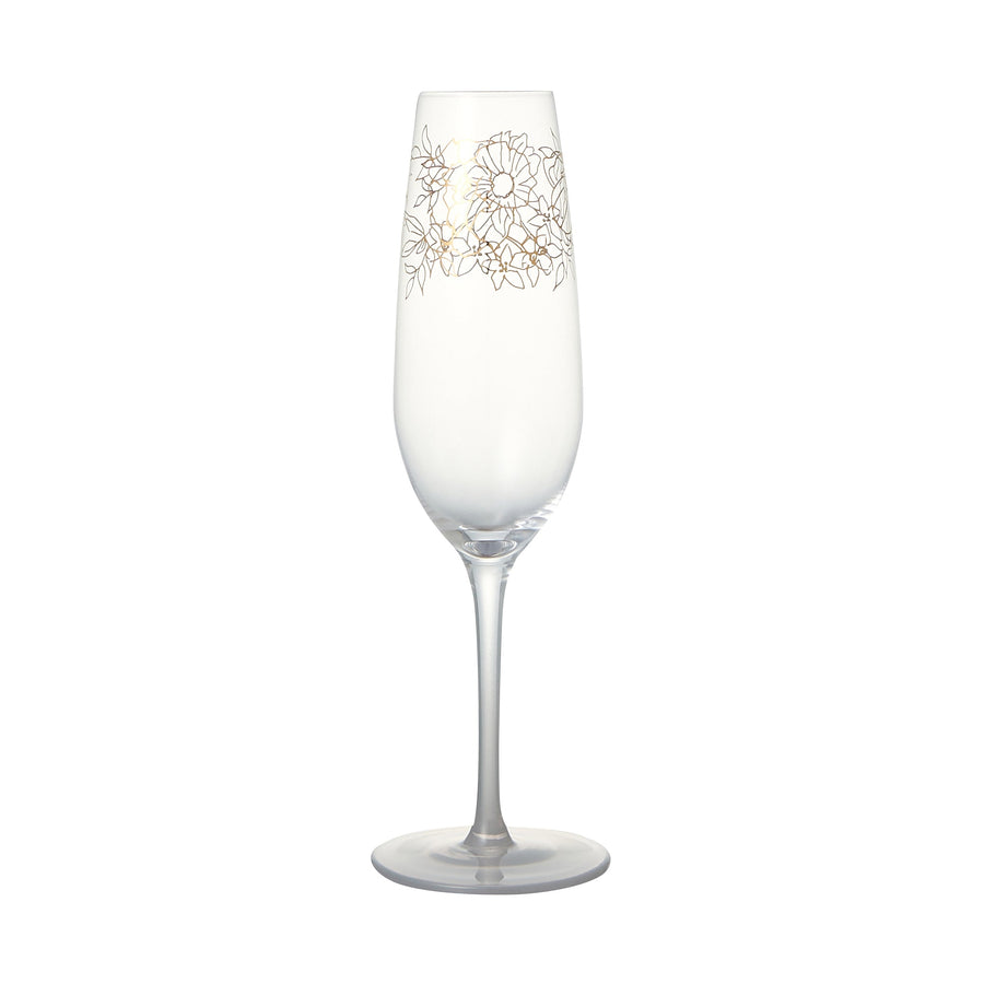 Flower &amp; Leaf Champagne Glasses, Grey