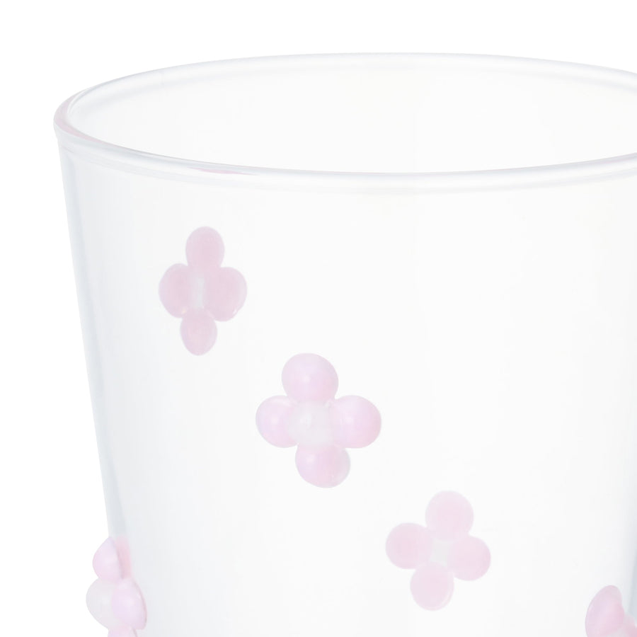 フラワーガラスタンブラー ピンク