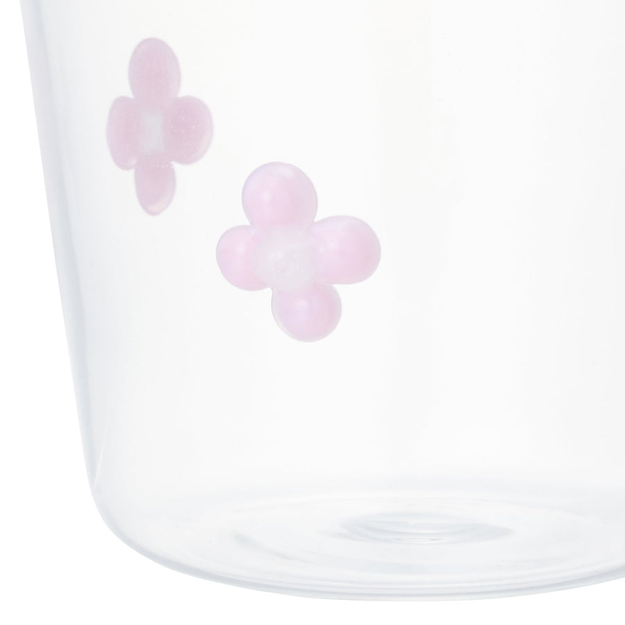 フラワーガラスタンブラー ピンク