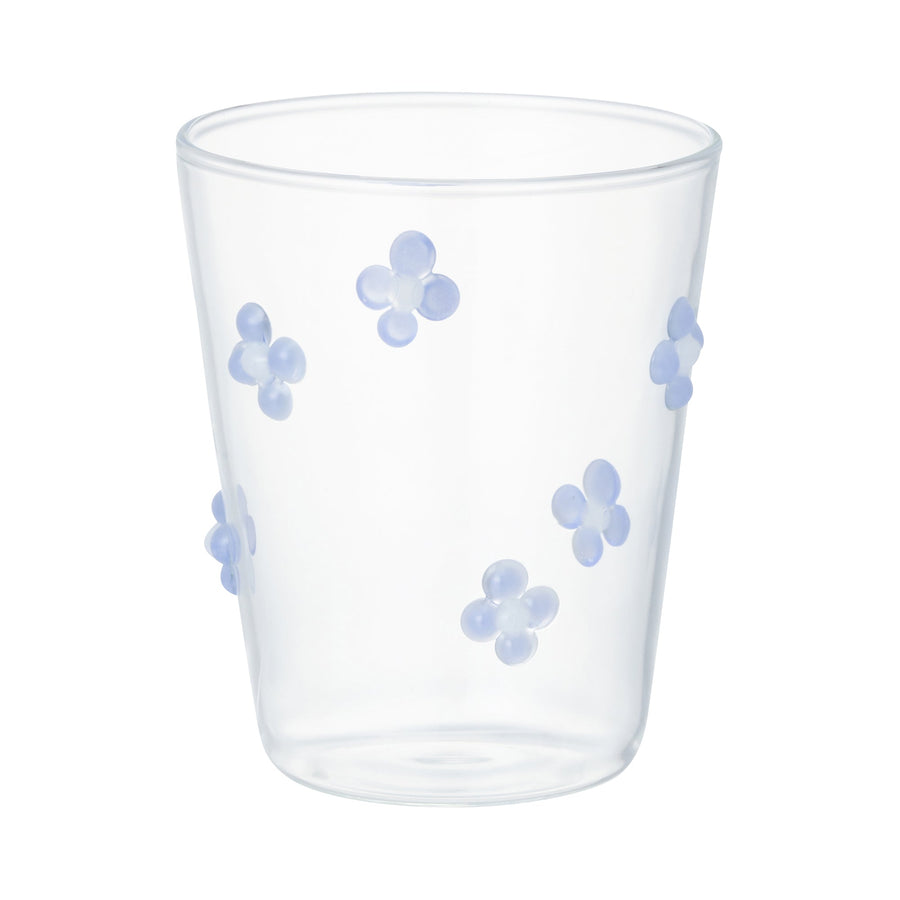 フラワーガラスタンブラー パープル