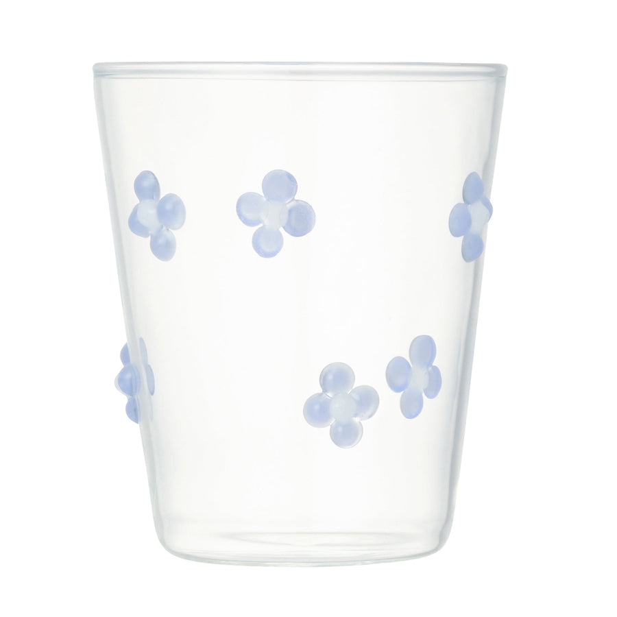 フラワーガラスタンブラー パープル