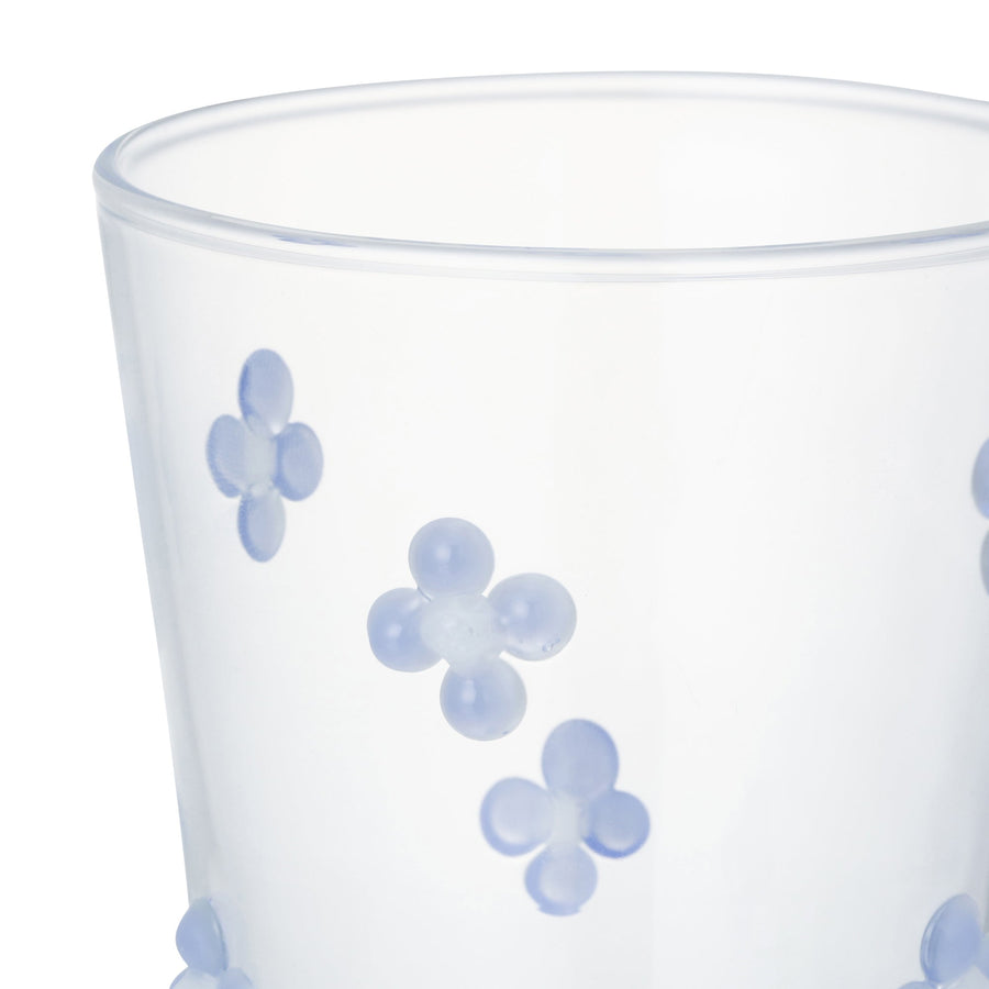 フラワーガラスタンブラー パープル