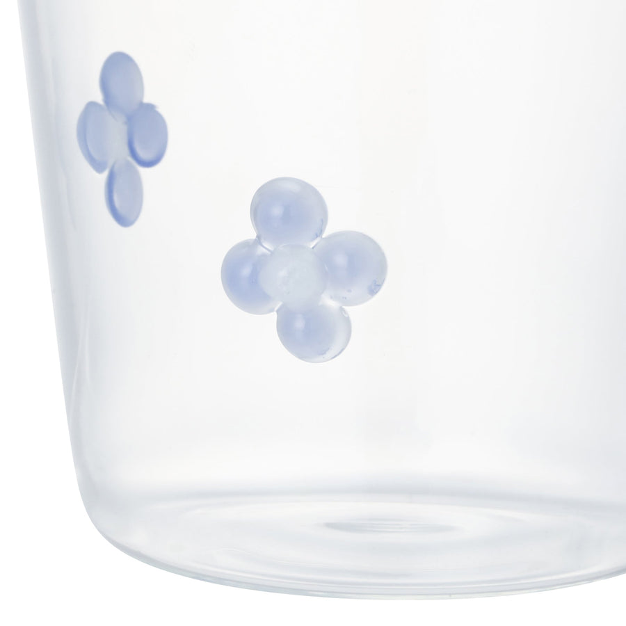 フラワーガラスタンブラー パープル