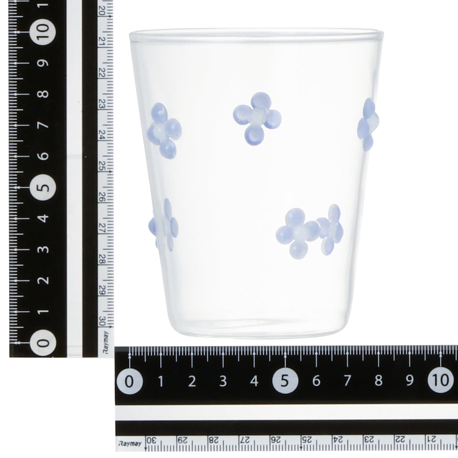 フラワーガラスタンブラー パープル