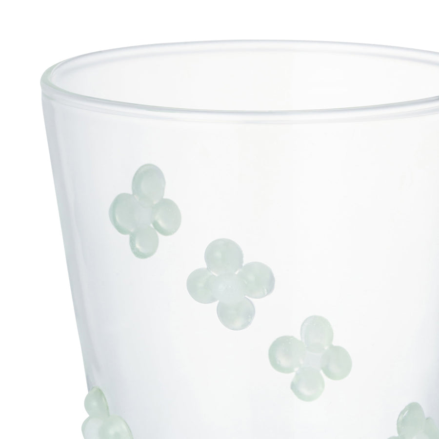 フラワーガラスタンブラー グリーン