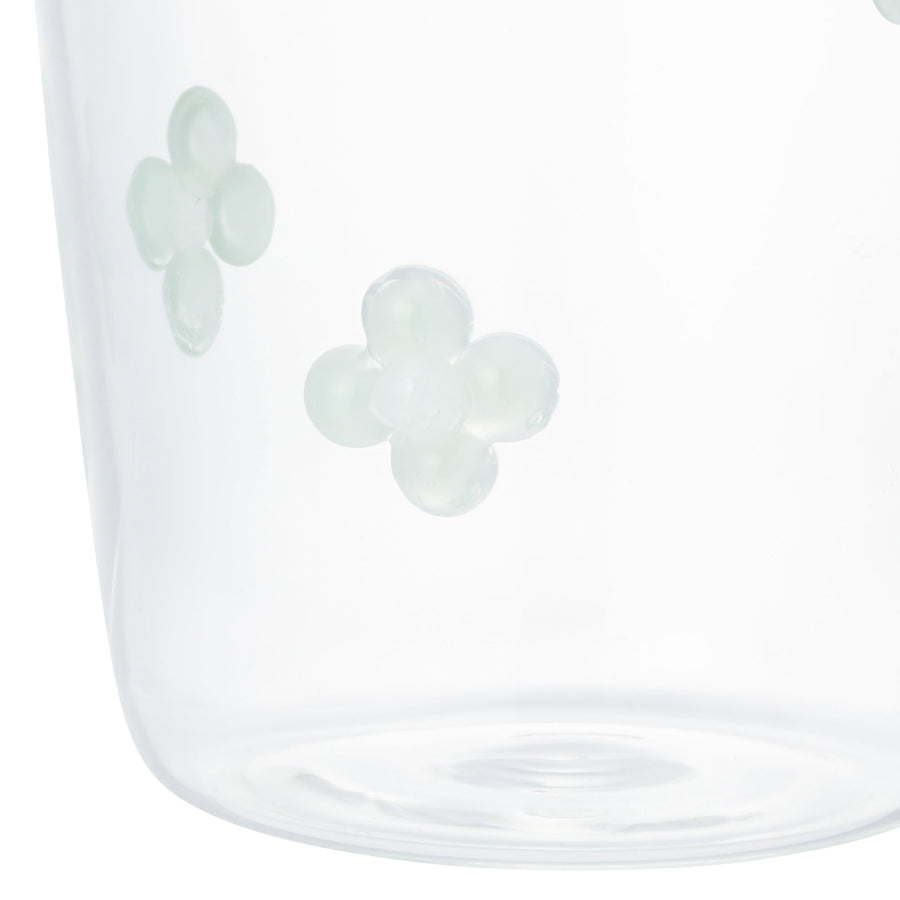 フラワーガラスタンブラー グリーン