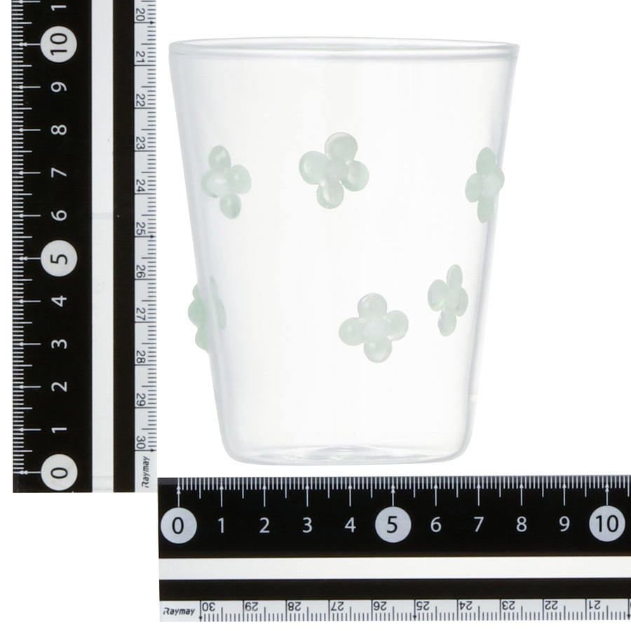 フラワーガラスタンブラー グリーン