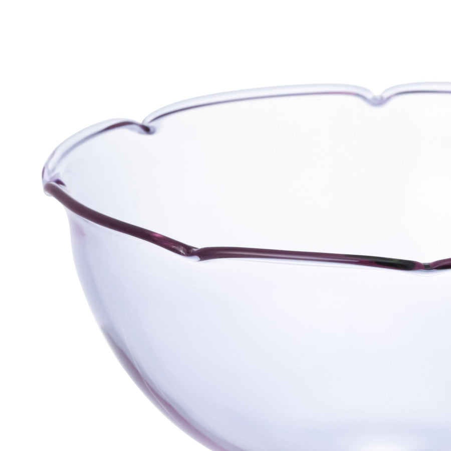 フラワーデザートグラス パープル