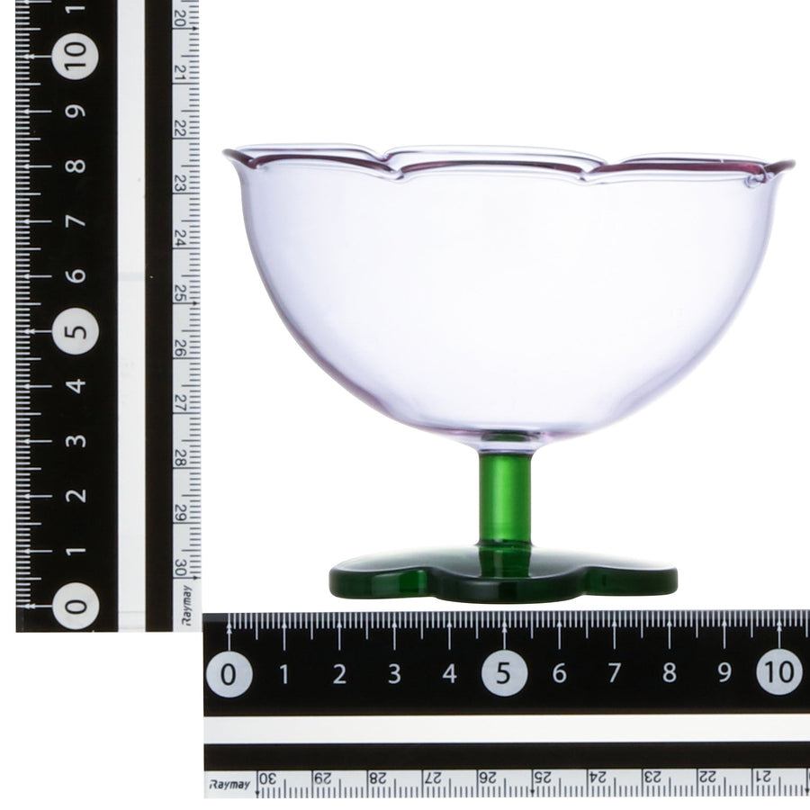 フラワーデザートグラス パープル