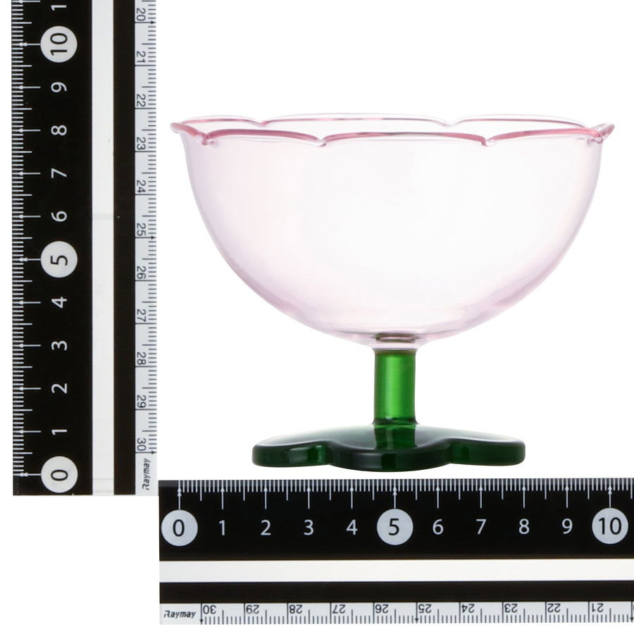 フラワーデザートグラス ピンク