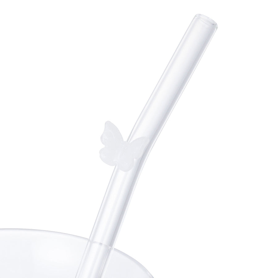 タイポ ストロー付きガラスタンブラー ホワイト