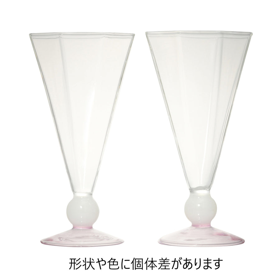 バイカラー サークル ステムグラス ホワイト×ピンク