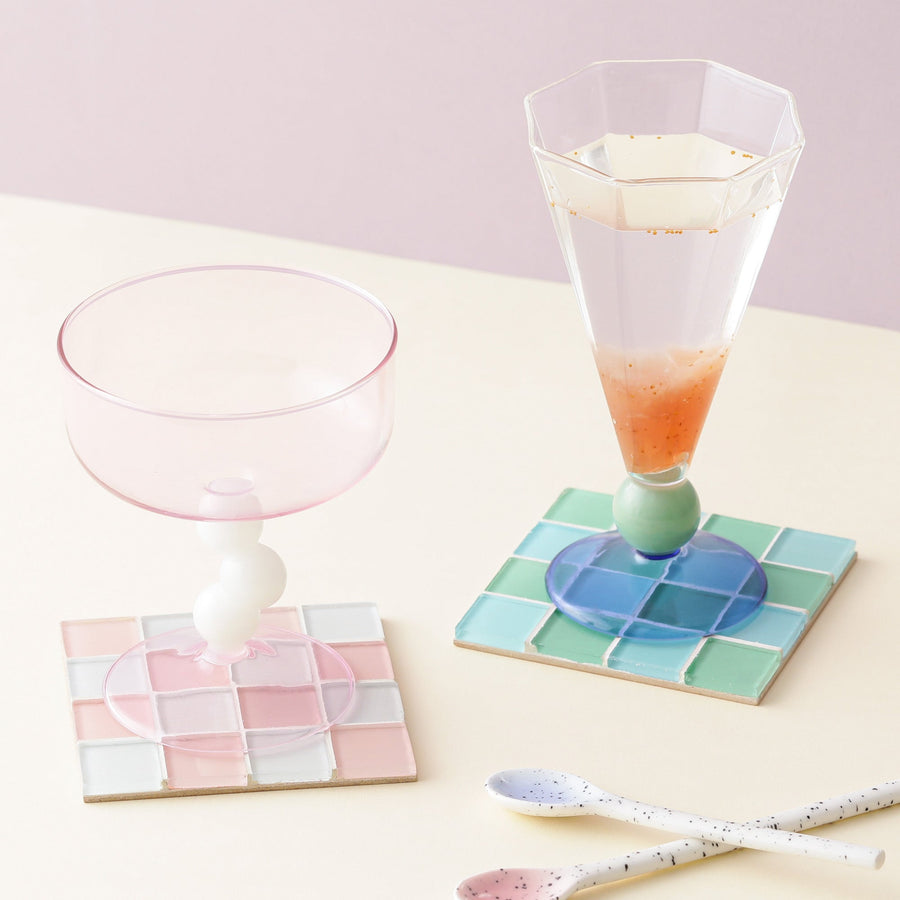 バイカラー サークル ステムグラス グリーン×ブルー