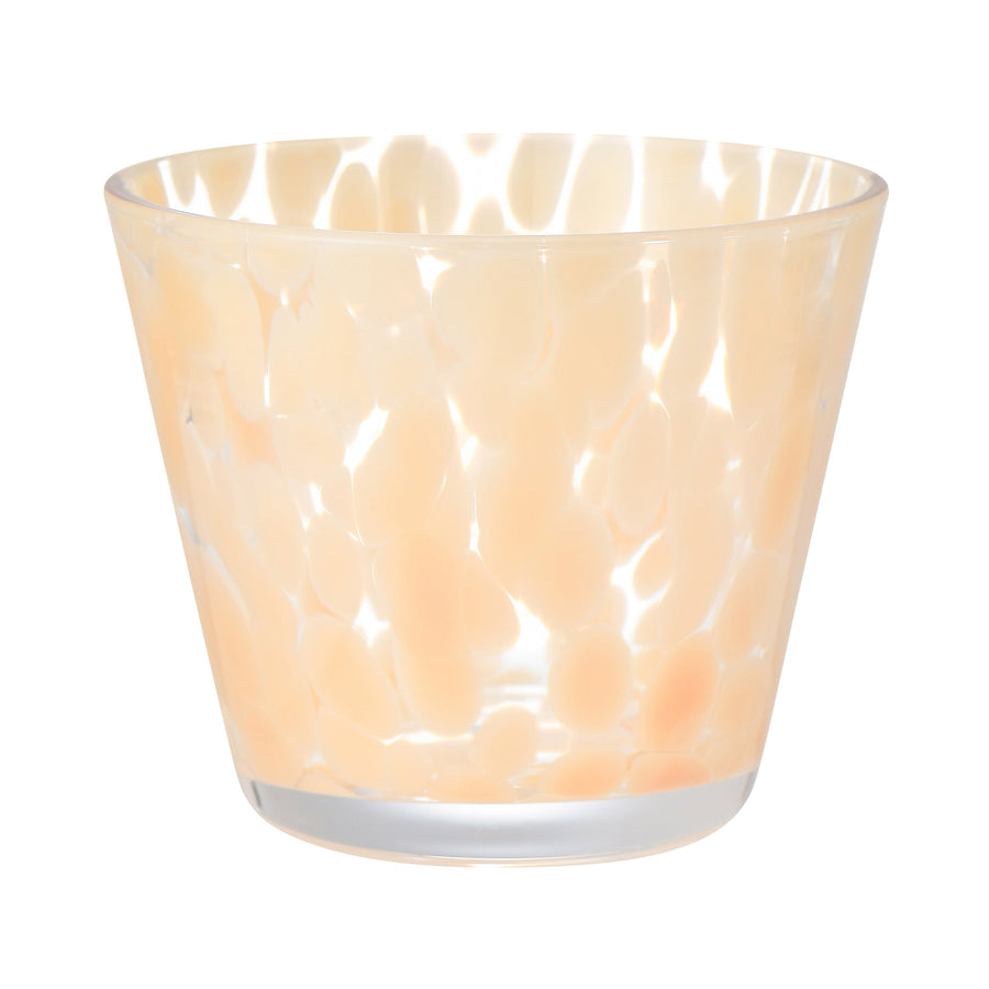 ドットパターン ガラスカップ オレンジ