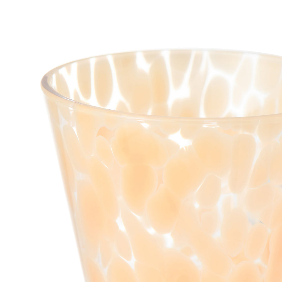 ドットパターン ガラスカップ オレンジ