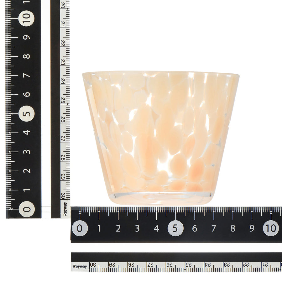 ドットパターン ガラスカップ オレンジ