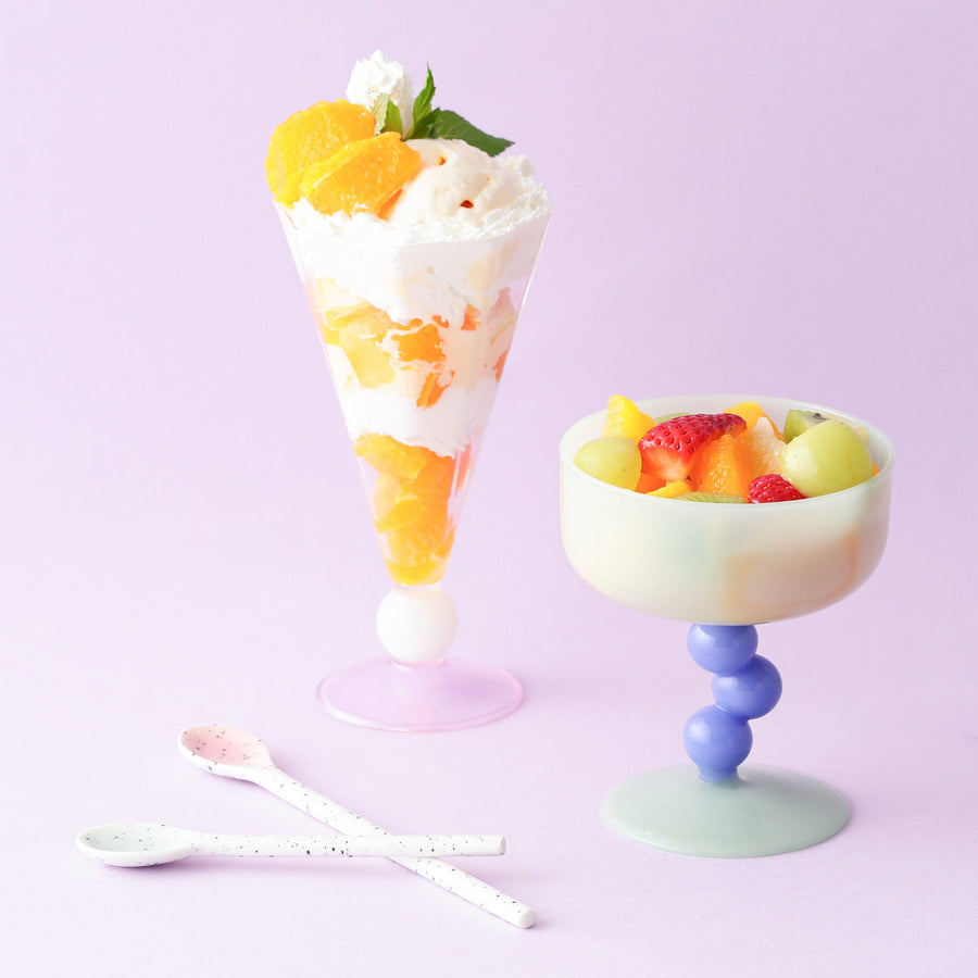 バイカラー バブル デザートグラス グリーン×ブルー