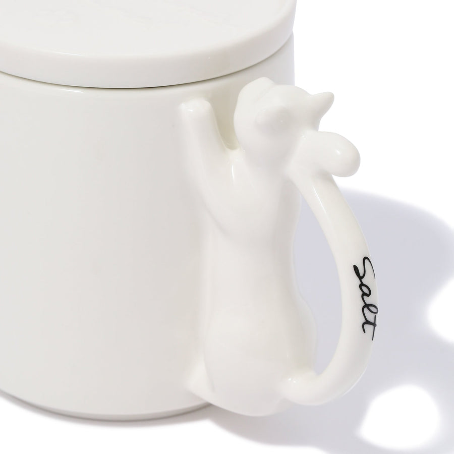 Cat Canister Salt White