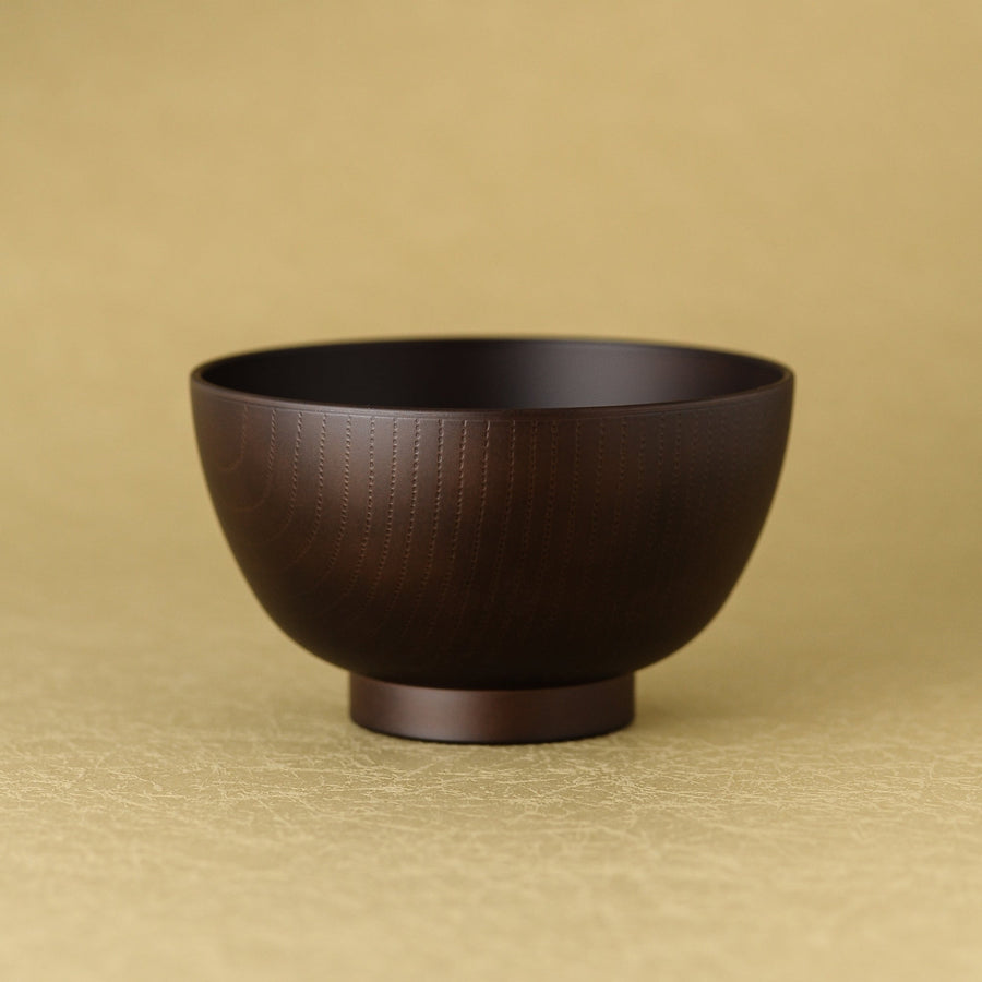 Woodgrain Soup Bowl, Small, Black