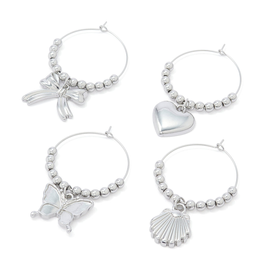 グラスマーカー4個セット シルバーチャーム