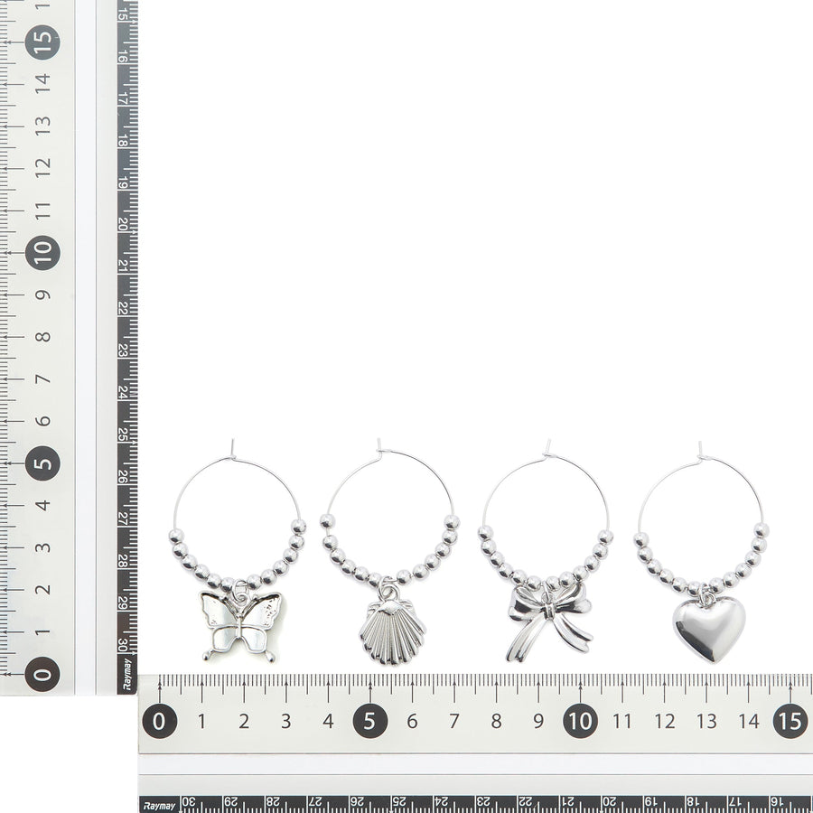 グラスマーカー4個セット シルバーチャーム