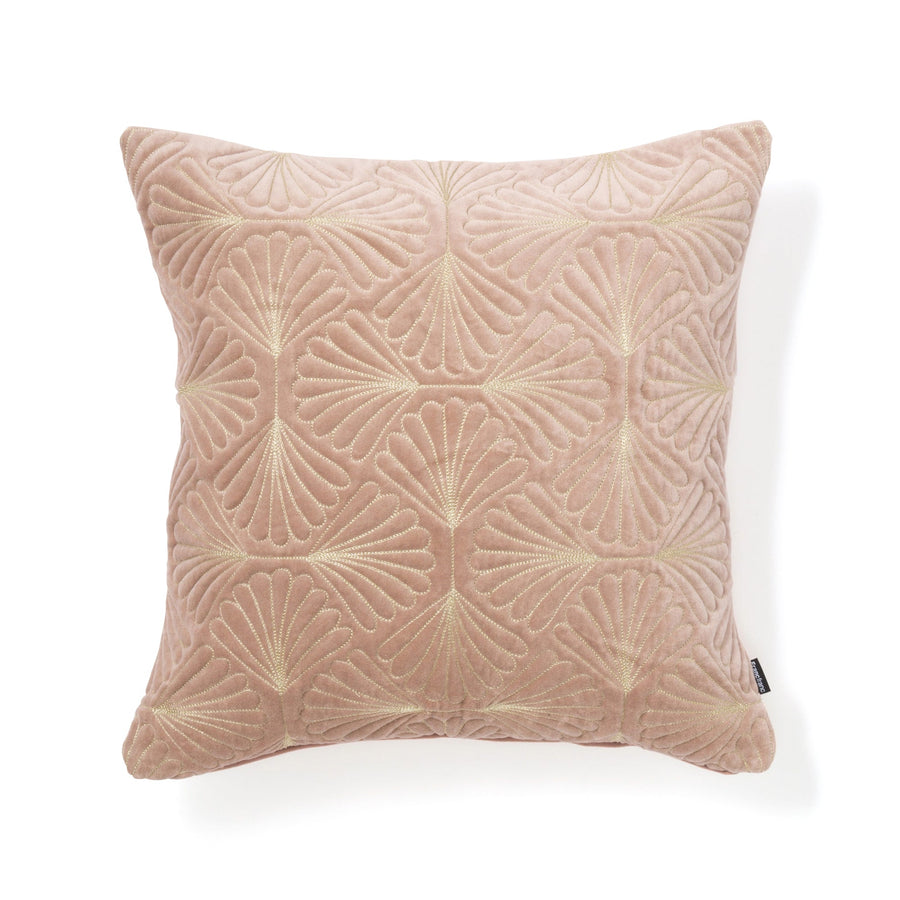 Velvet shell cushion cover 450 x 450 pink x gold (087)