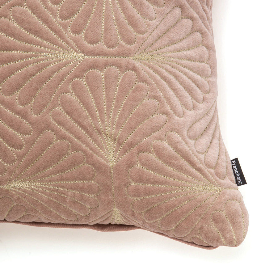 Velvet shell cushion cover 450 x 450 pink x gold (087)