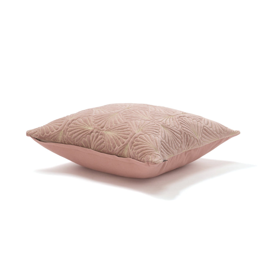 Velvet shell cushion cover 450 x 450 pink x gold (087)