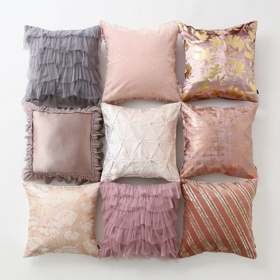 Francfranc(フランフラン) Shiny frill cushion cover 450 x 450 Pink