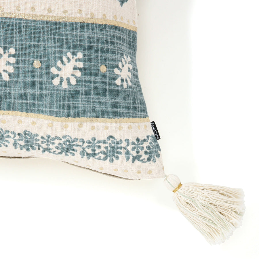 Slav Tassel Cushion Cover 1000 x 450 Blue x Gold (B-112)