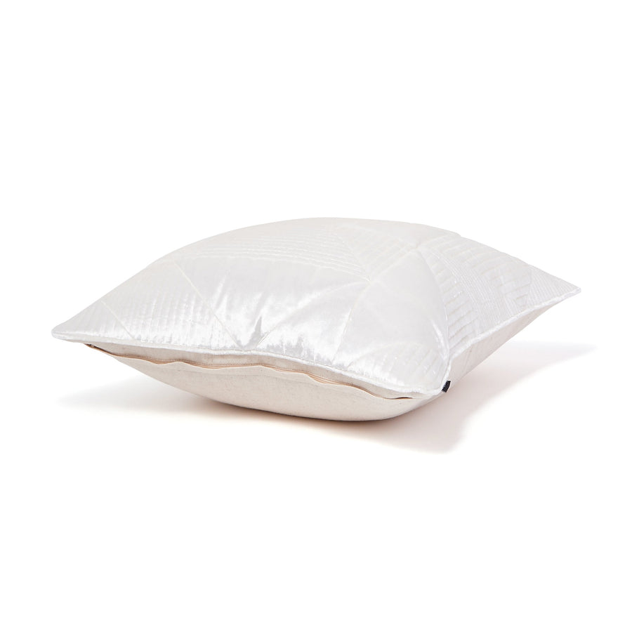 Kika Quilt Stitch Cushion Cover 450 x 450 White (C-040)