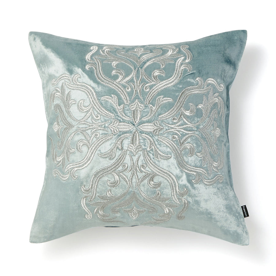 EMB Ornament Cushion Cover 450 x 450 Light Blue x Silver (G-011)