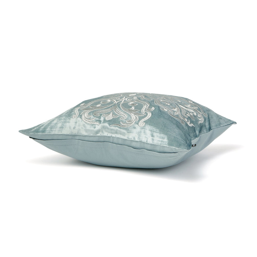 EMB Ornament Cushion Cover 450 x 450 Light Blue x Silver (G-011)