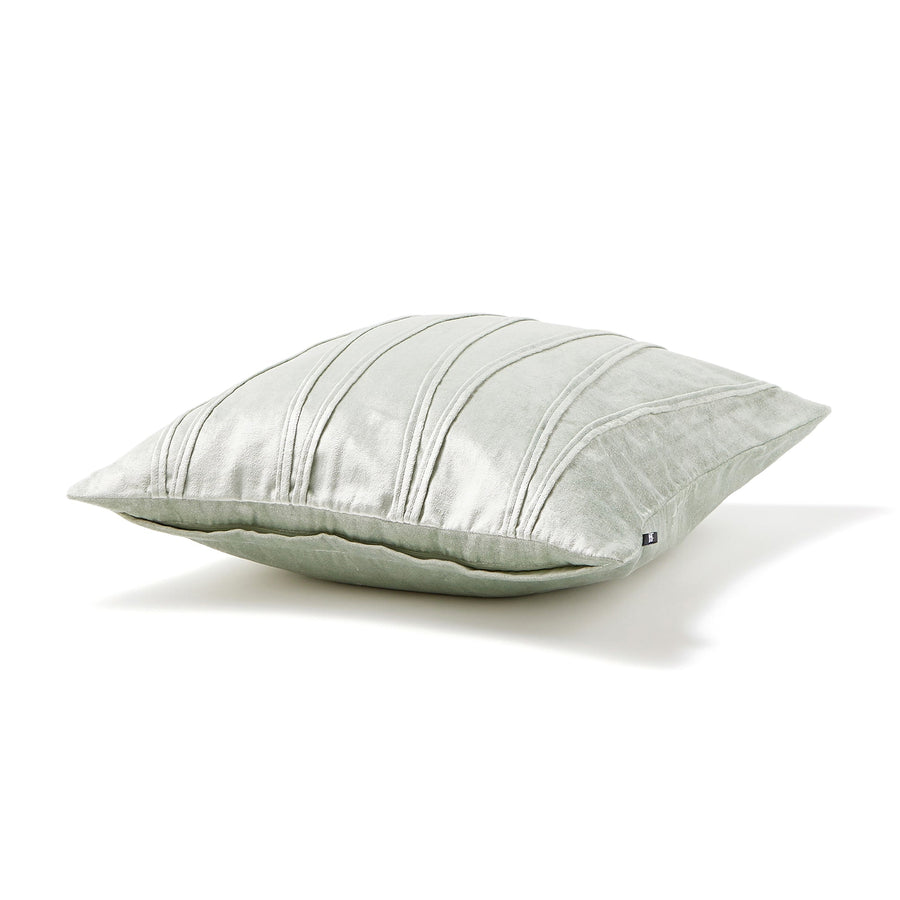 Velvet tuck line cushion cover 450 x 450 light green (092)