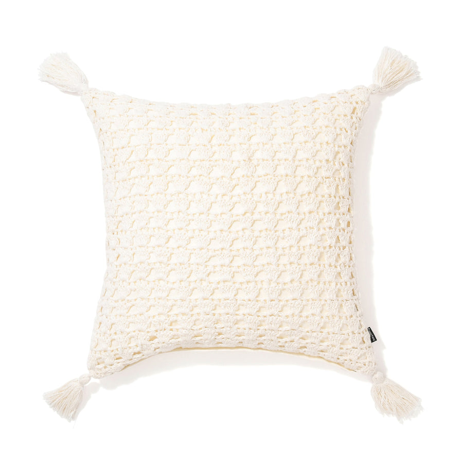 Crochet knit cushion cover 450 x 450 White (117)