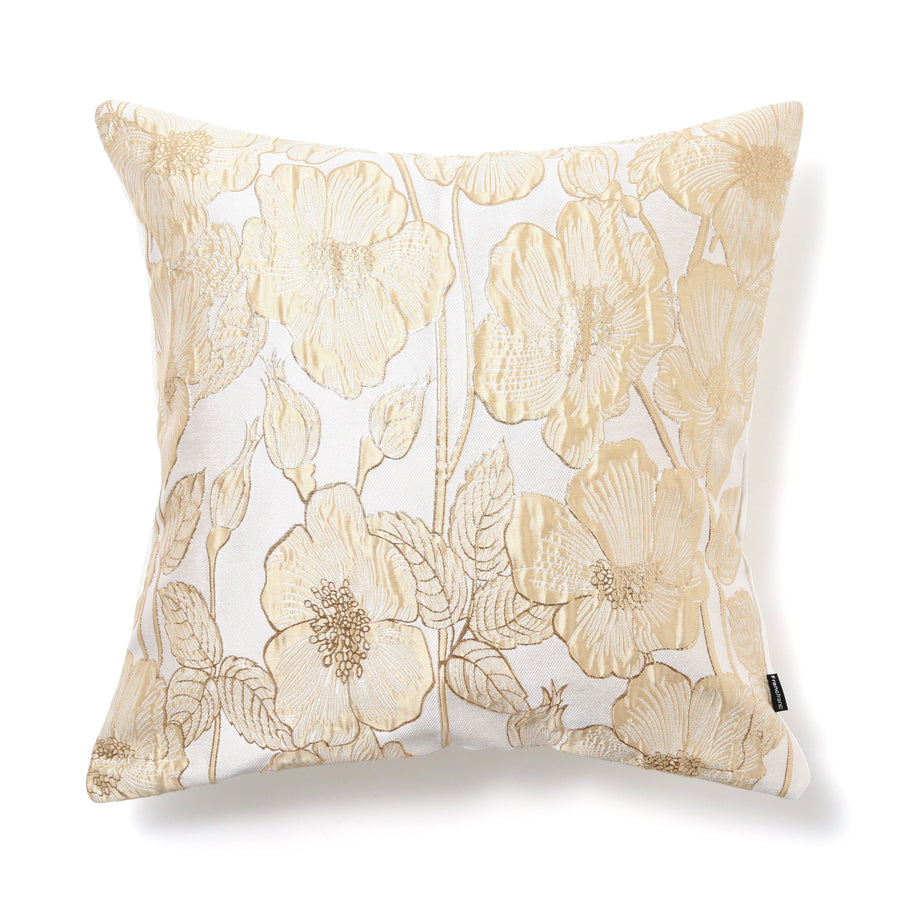 JQ Flower Cushion Cover 450 x 450 White x Gold (110)