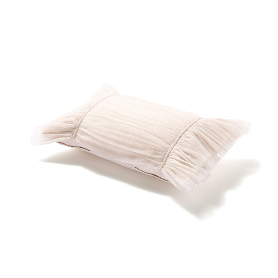 Tulle Gathered Cushion Cover 400 x 250 Light Pink (076)