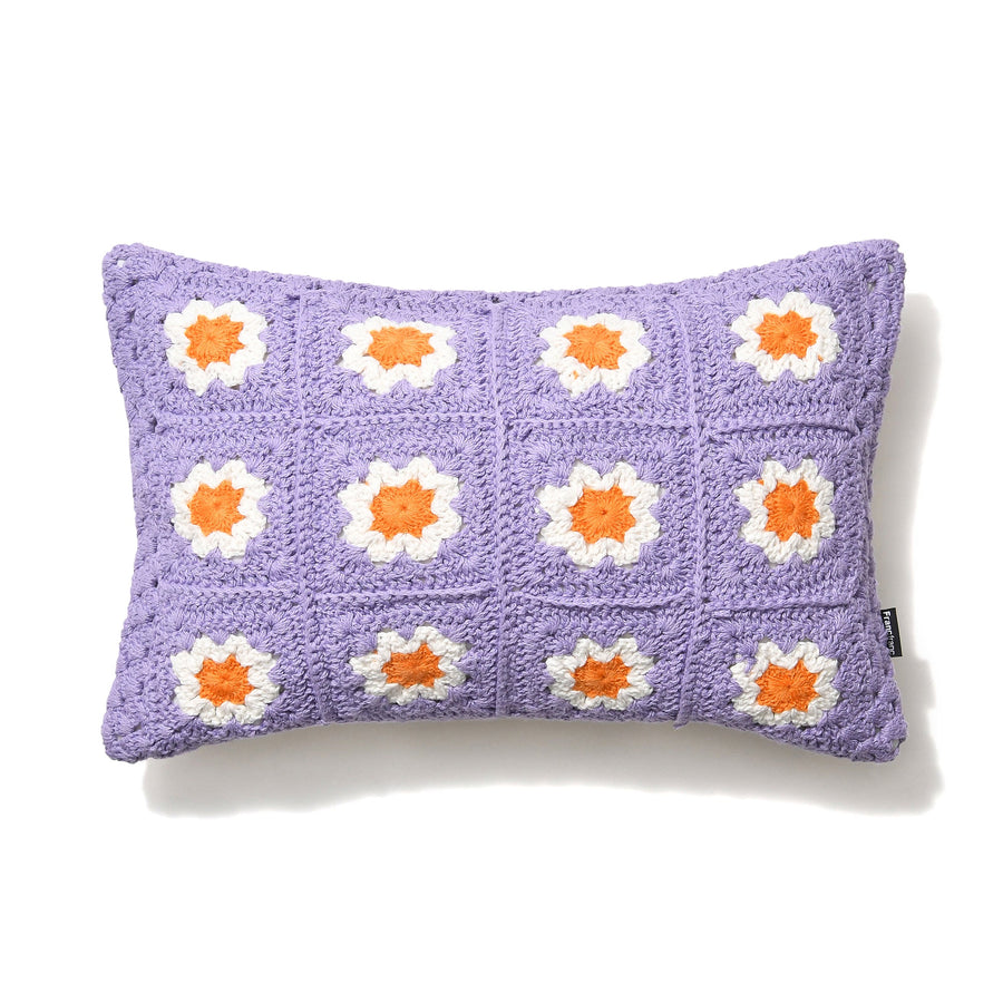 Crochet Flower Cushion Cover 400 x 250 Light Purple (B-061)