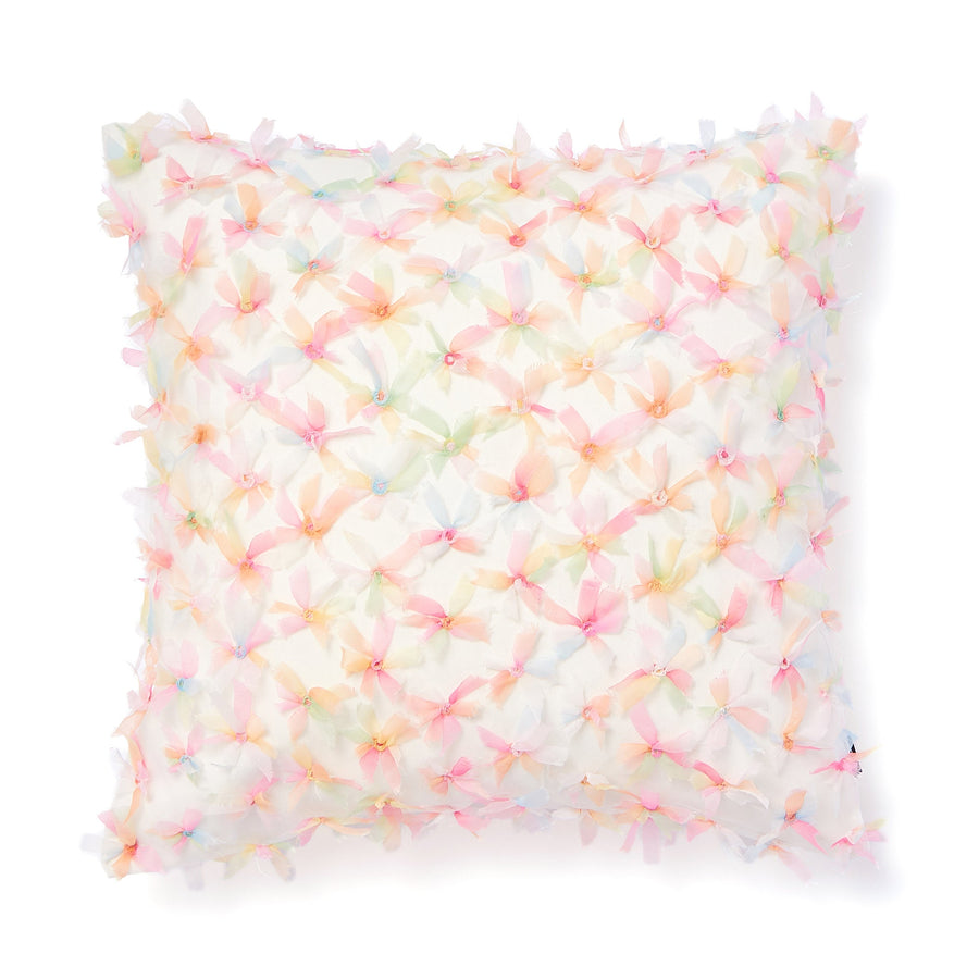 Ribbon applique cushion cover 450 x 450 Multi (075)